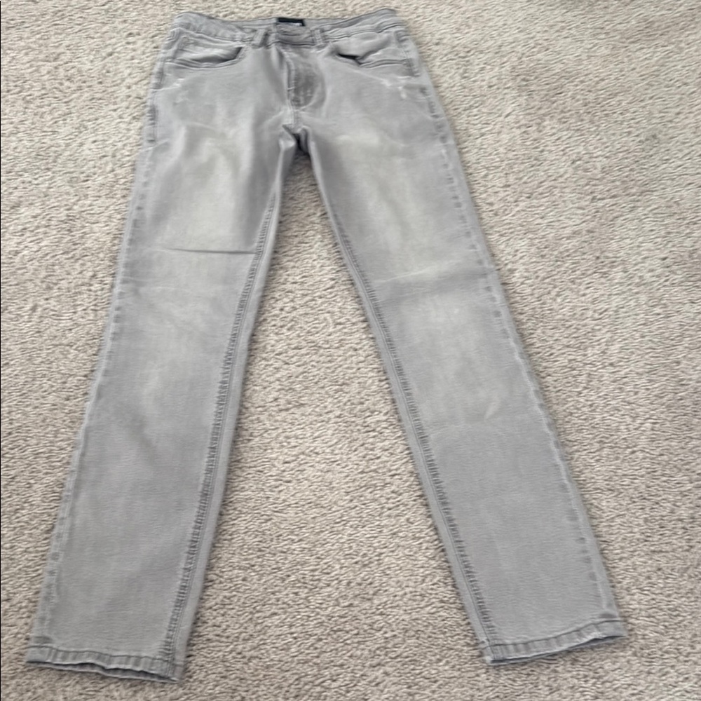 Hudson Jeans Gray Straight-Leg Denim